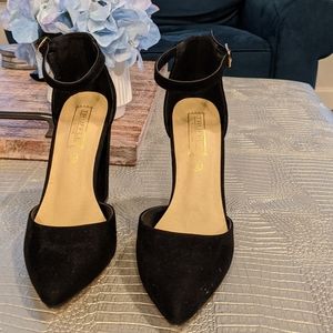 NEW Black Block Heel Ankle Buckle Pumps